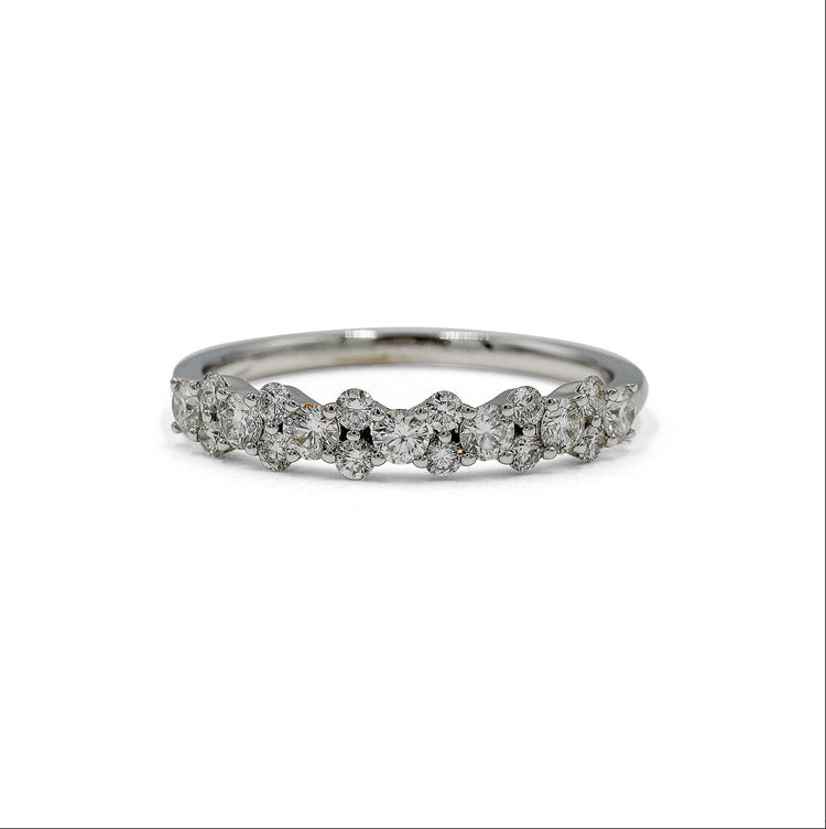 14kw .55ctw Alternating Single Double Diamond Band
