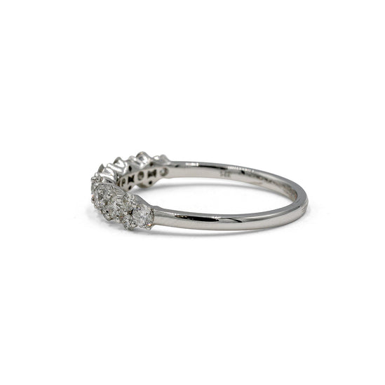 14kw .55ctw Alternating Single Double Diamond Band