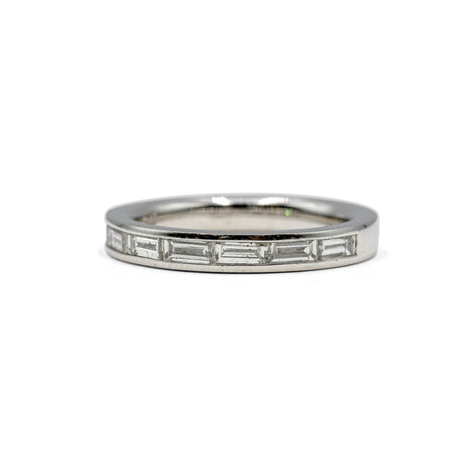 Platinum .70ctw East-West Baguette Diamond Channel Band