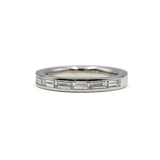 Platinum .70ctw East-West Baguette Diamond Channel Band