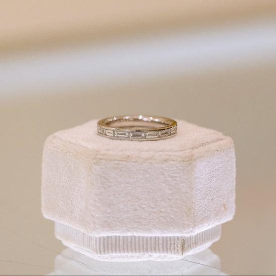 Platinum .70ctw East-West Baguette Diamond Channel Band