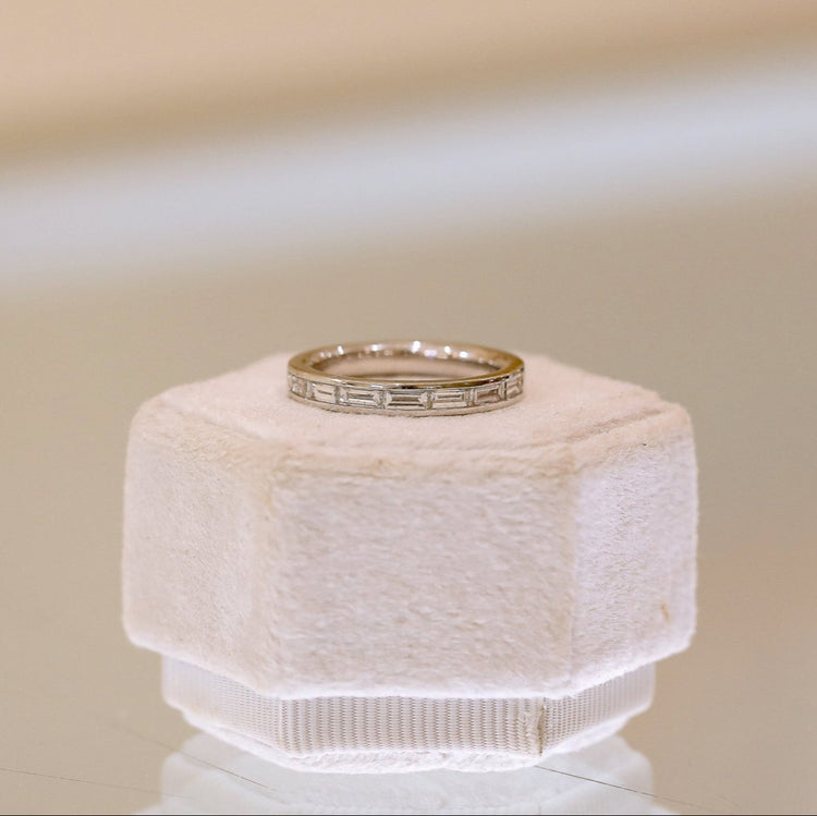Platinum .70ctw East-West Baguette Diamond Channel Band