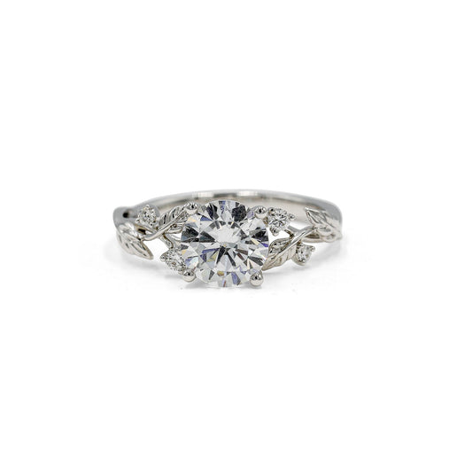 14kw .10ctw Diamond Double Leaf Ring