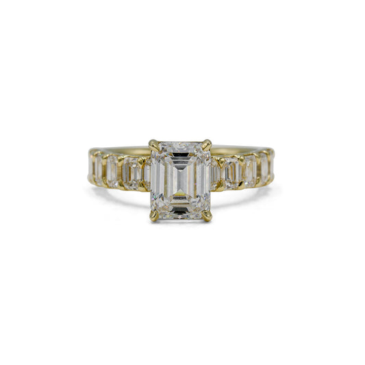 14ky 2.20ctw Lab Emerald-Cut Prong Set Anniversary Diamond Band