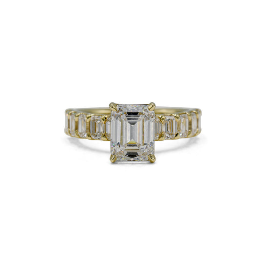 14ky 2.20ctw Lab Emerald-Cut Prong Set Anniversary Diamond Band