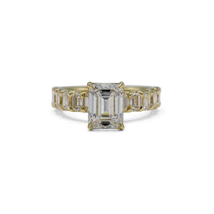 14ky 2.20ctw Lab Emerald-Cut Prong Set Anniversary Diamond Band