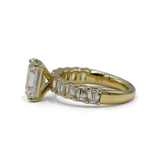 14ky 2.20ctw Lab Emerald-Cut Prong Set Anniversary Diamond Band