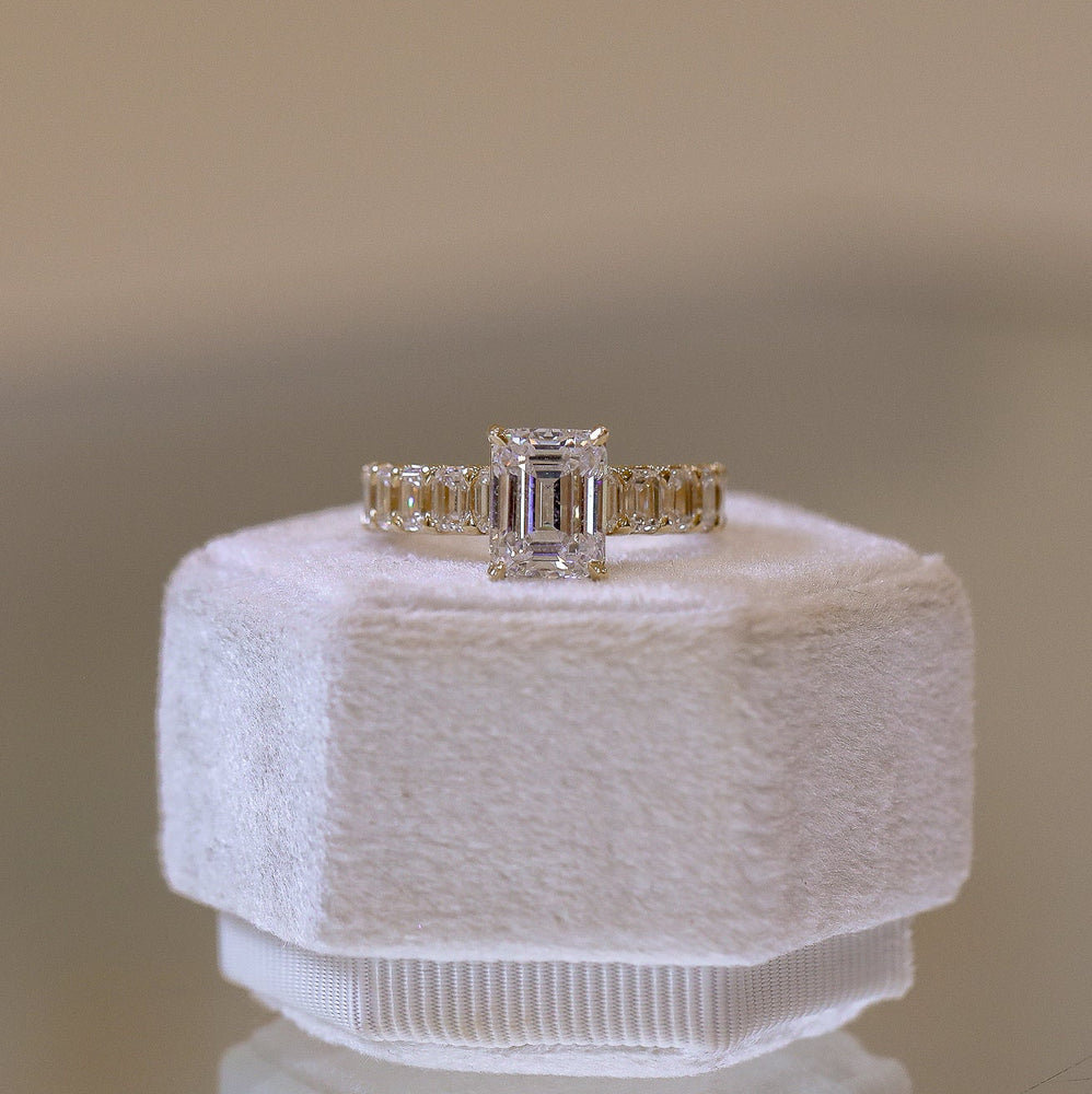 14ky 2.20ctw Lab Emerald-Cut Prong Set Anniversary Diamond Band