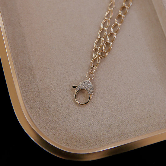 14ky .55ctw Diamond Pave Lobster Claw