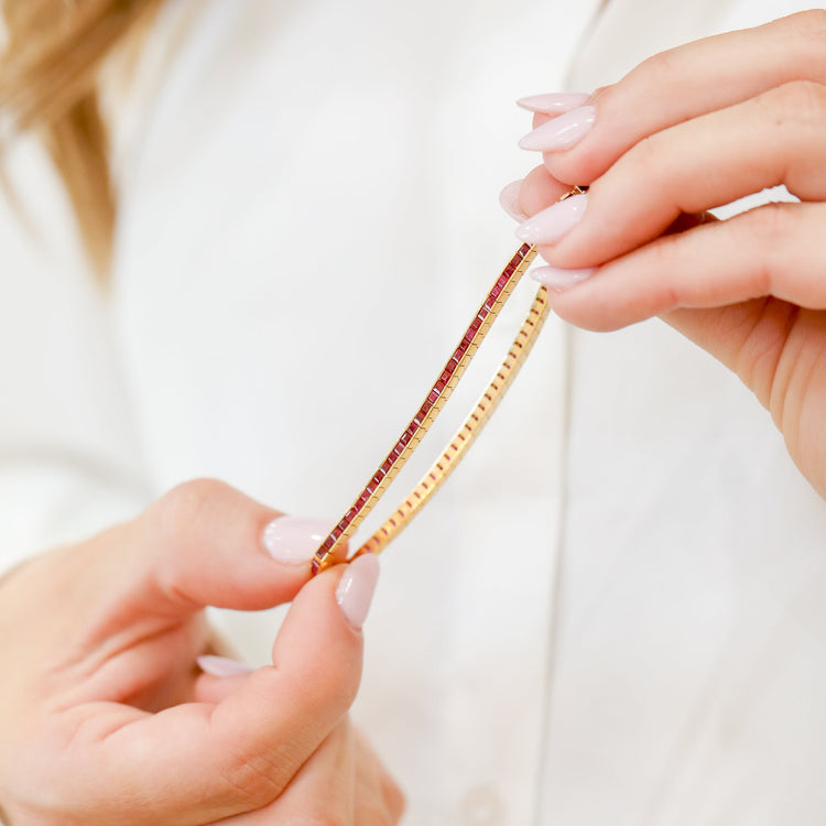 14ky 4.95ctw Ruby Tennis Bracelet