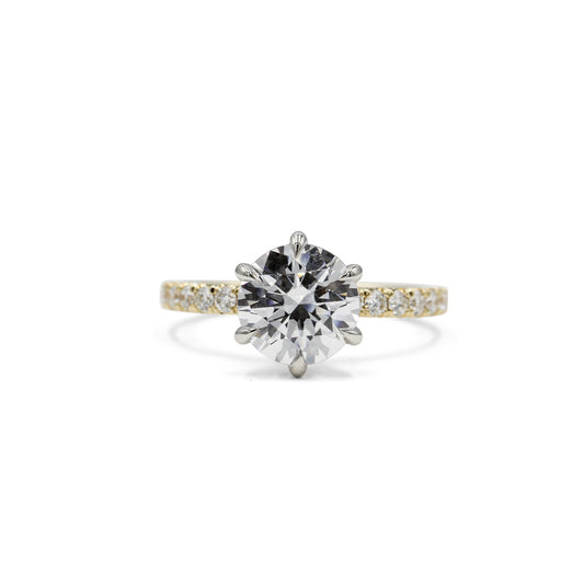 2025 14ky 6-Prong French Set Solitaire