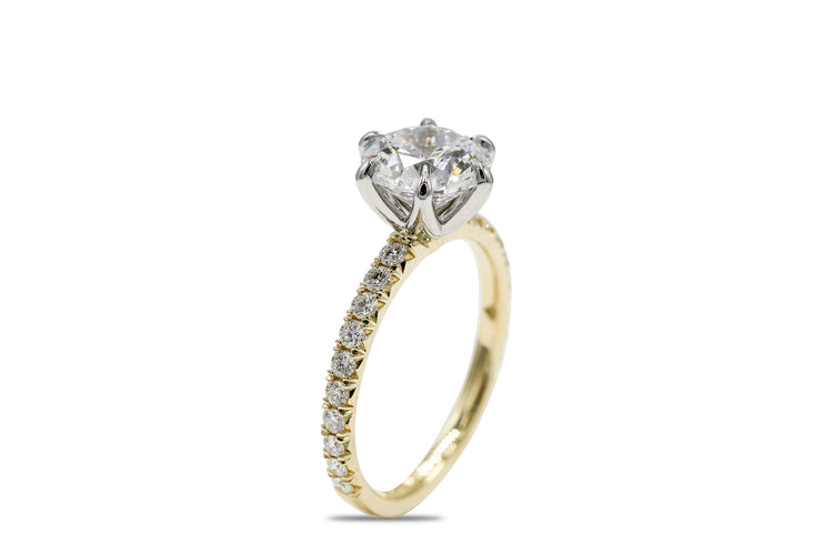 2025 14ky 6-Prong French Set Solitaire