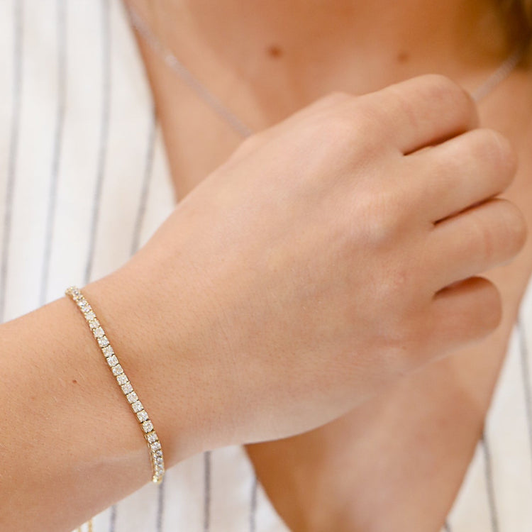 14ky 1.50ctw Bolo Lab-Grown Diamonds Bracelet