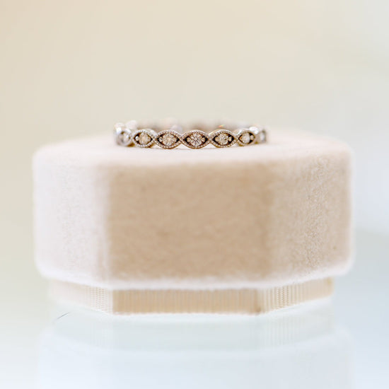 14kwg .23ctw Marquise Shaped Milgrain Band