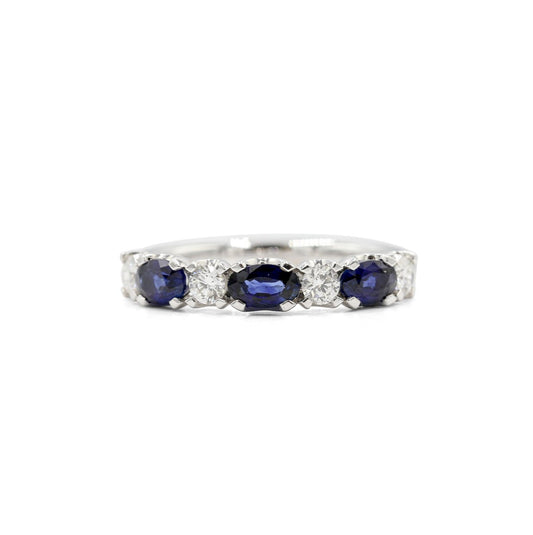 14kw 5-Stone Oval Sapphire & Diamond Ring