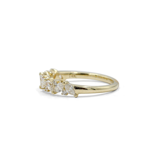 14ky .60ctw Scattered Marquise Diamond Ring