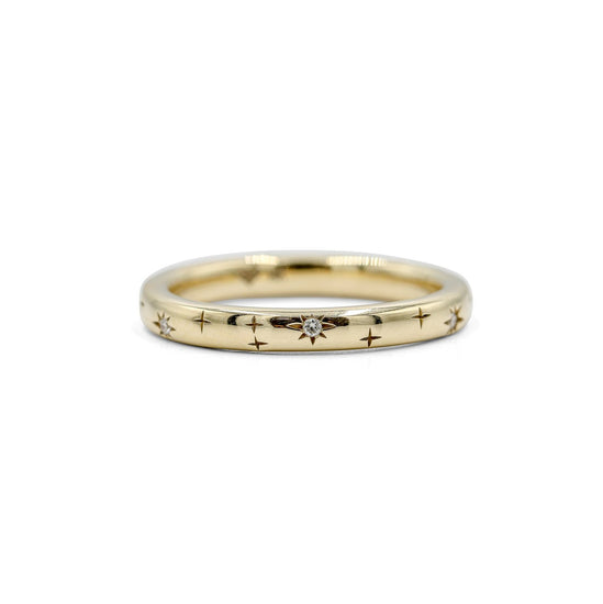 14ky Star-Cut Eternity Band