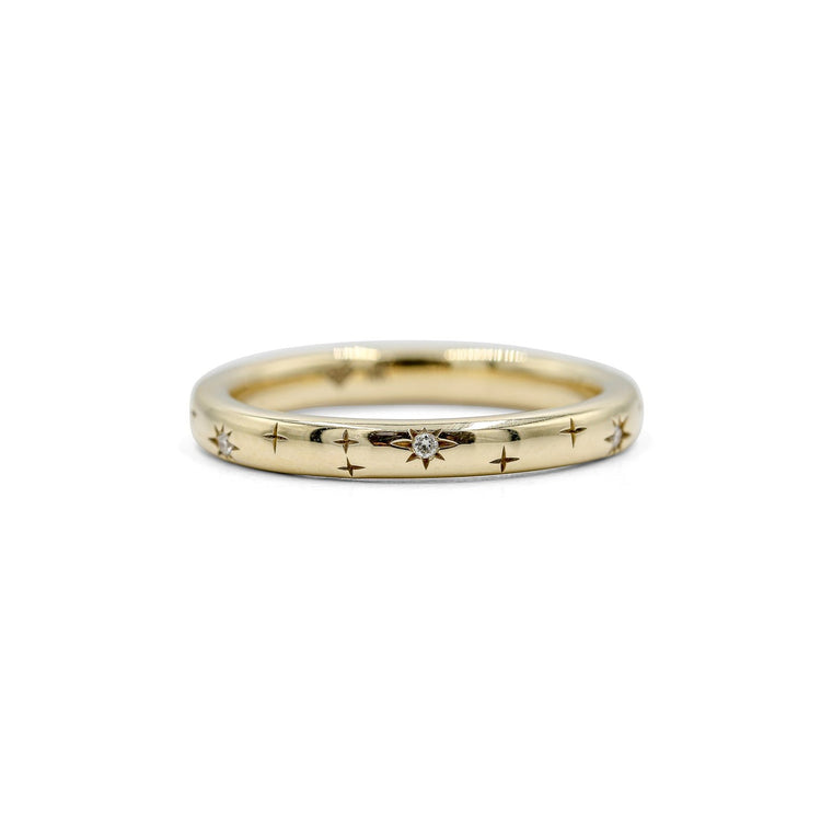 14ky Star-Cut Eternity Band