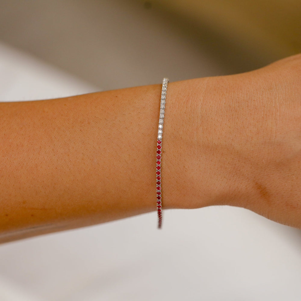 14kw Ruby and Diamond Tennis Bracelet