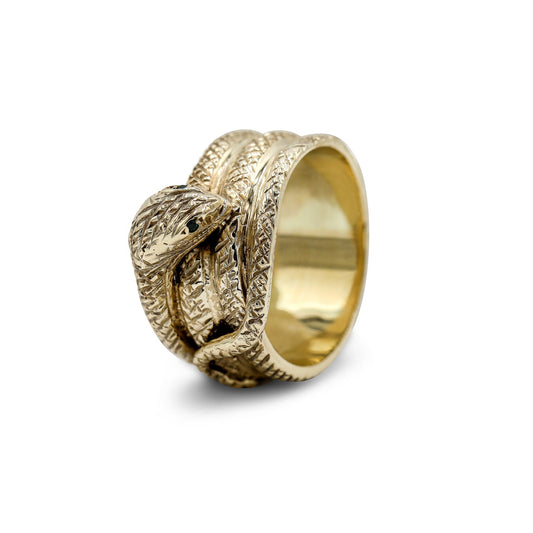 10k Triple Wrap Vintage Snake Ring