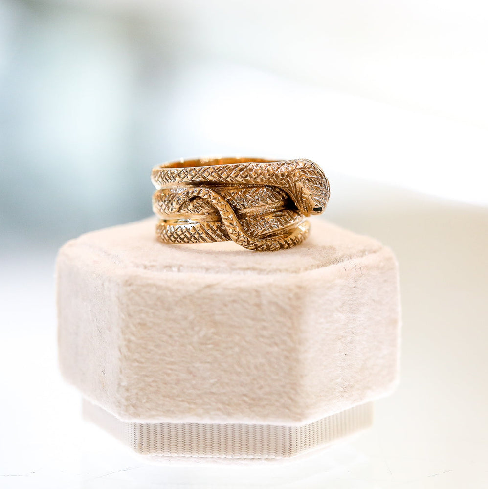 10k Triple Wrap Vintage Snake Ring