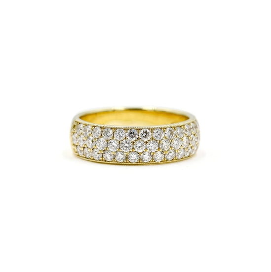 14ky 3-Row Diamond Pave Band