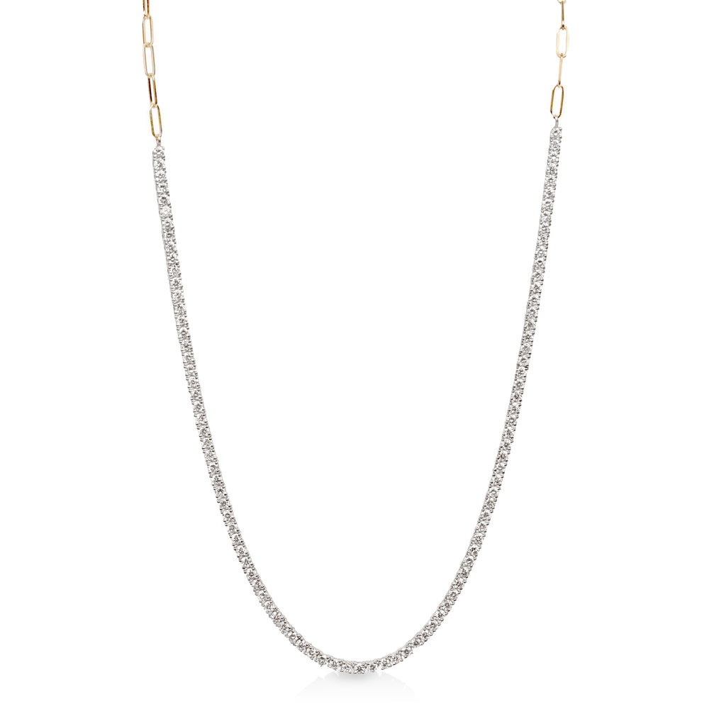 14y/w 6.79ctw Lab-Grown Tennis Necklace