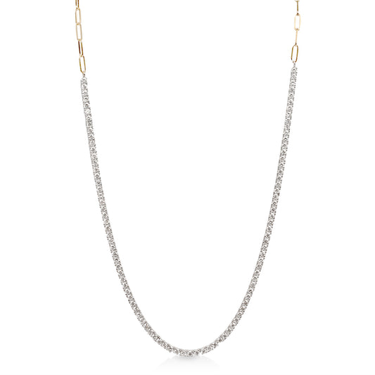 14y/w 6.79ctw Lab-Grown Tennis Necklace