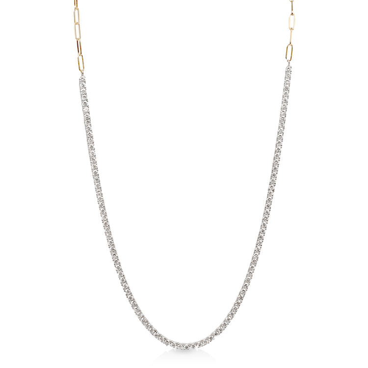 14y/w 6.79ctw Lab-Grown Tennis Necklace