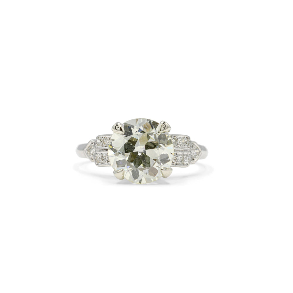 Platinum Vintage Art Deco 2.50 Yellow Old European Cut