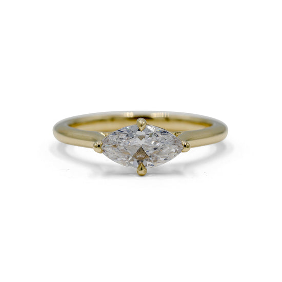 14ky East-West Marquise Cathedral Ring