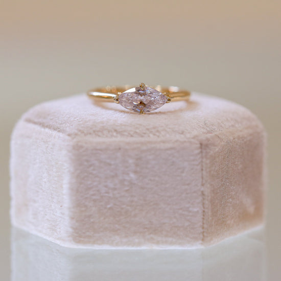 14ky East-West Marquise Cathedral Ring
