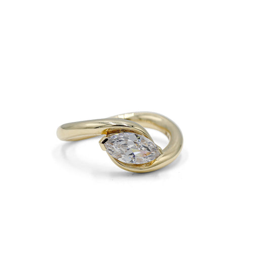 14ky Marquise Bypass Diamond Ring