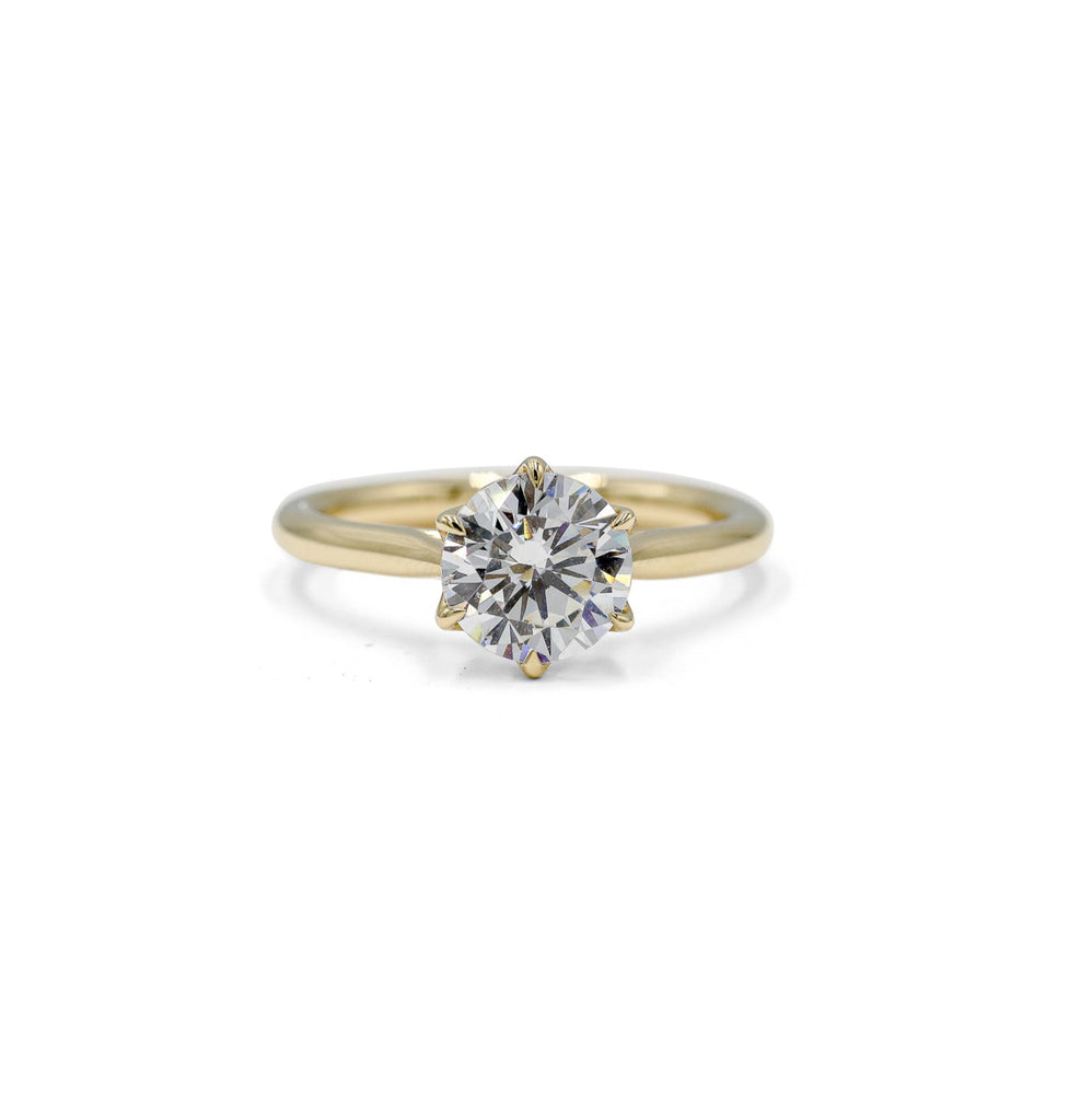 14ky 6-Prong Petal Cathedral Ring