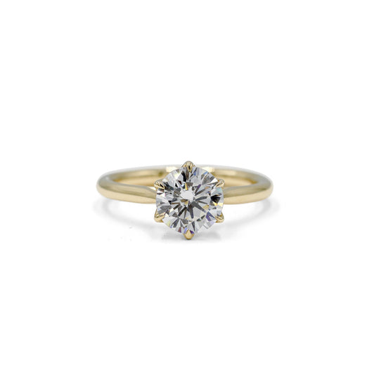 14ky 6-Prong Petal Cathedral Ring