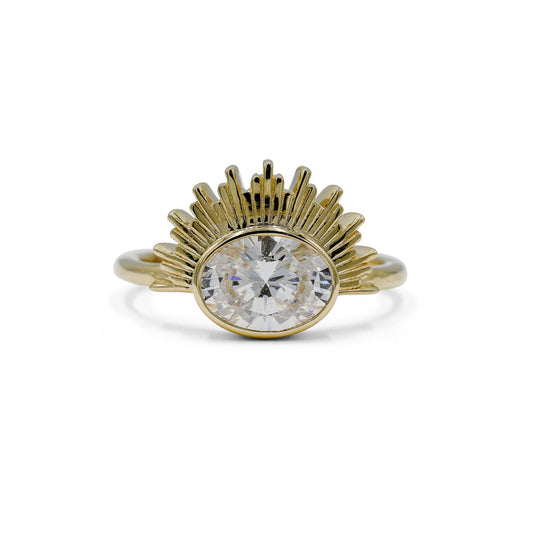 14Y Golden Sunray East-West Oval setting