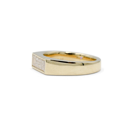 14ky .93ct Lab-Grown Baguette East-West Bezel Ring