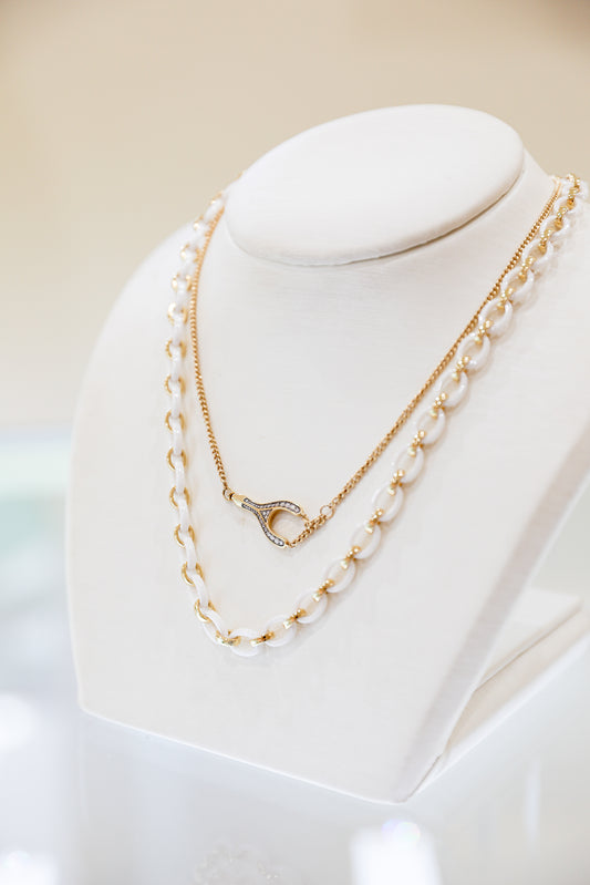 18ky White Ceramic Necklace by Monica Rich Kosann
