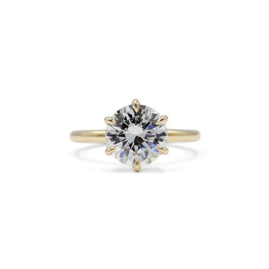 14ky 6-Prong Petal Solitaire Diamond Ring