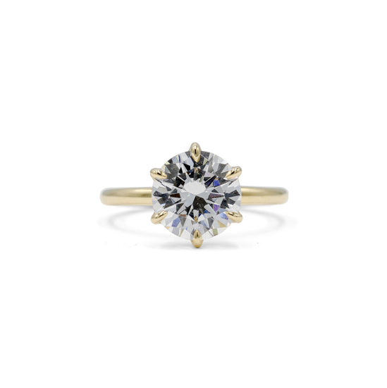 14ky 6-Prong Petal Solitaire Diamond Ring