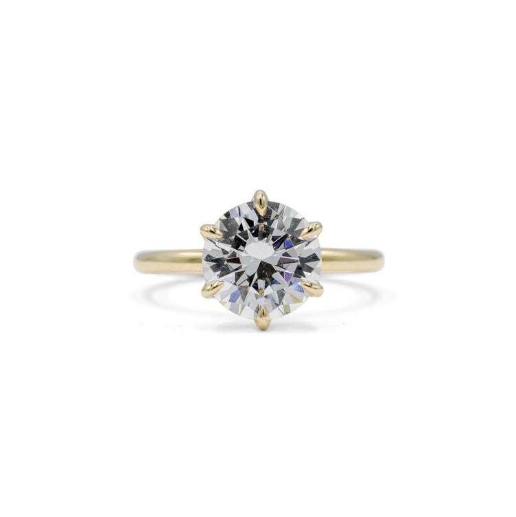 14ky 6-Prong Petal Solitaire Diamond Ring