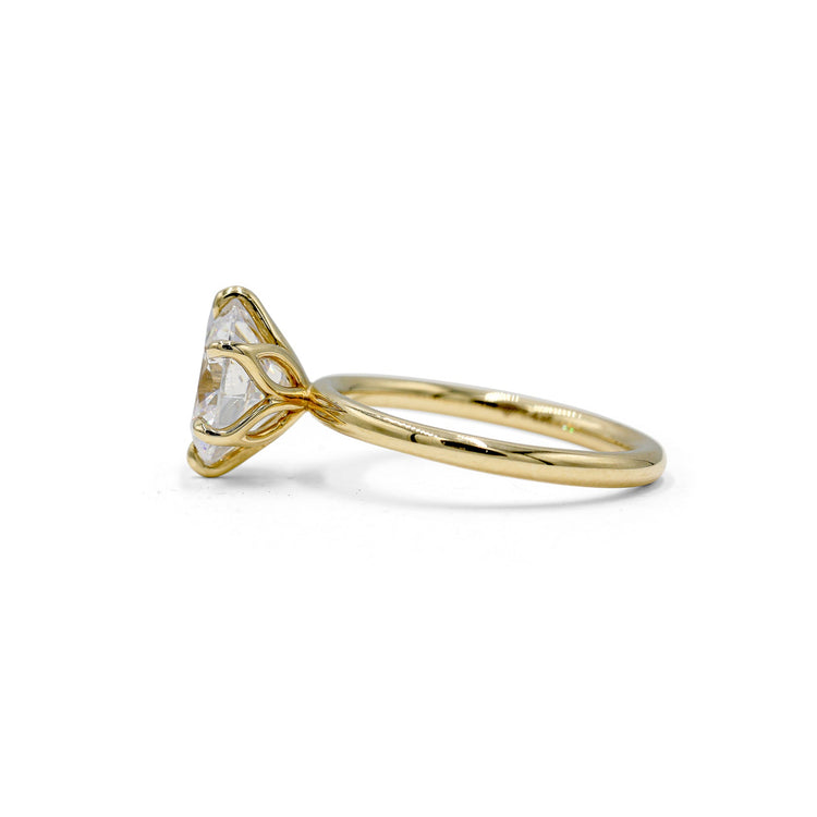 14ky 6-Prong Petal Solitaire Diamond Ring