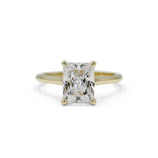14ky Knife-Edge Radiant-Cut Diamond Ring