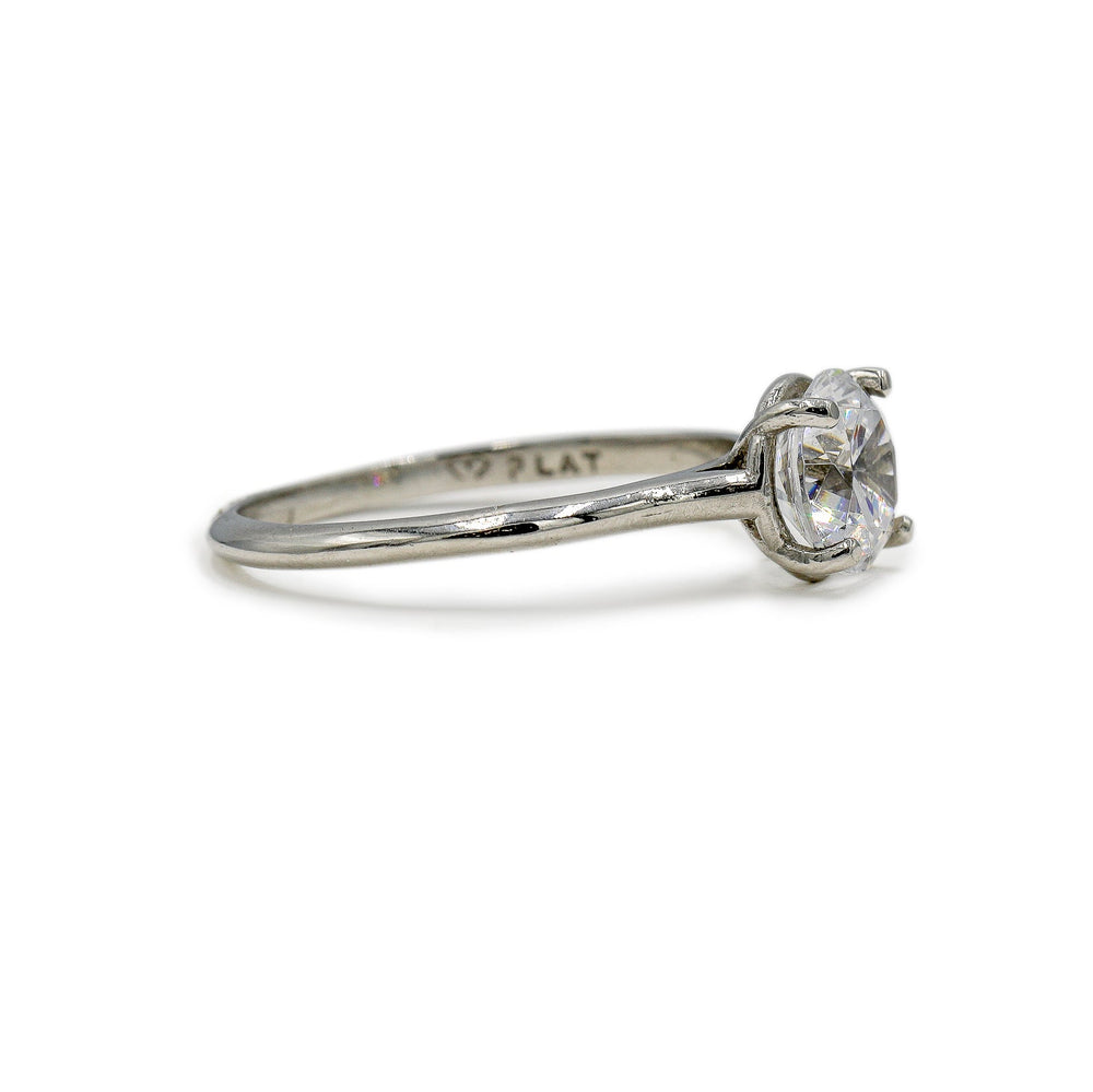 Platinum Petite 7.2mm Diamond Engagement Ring