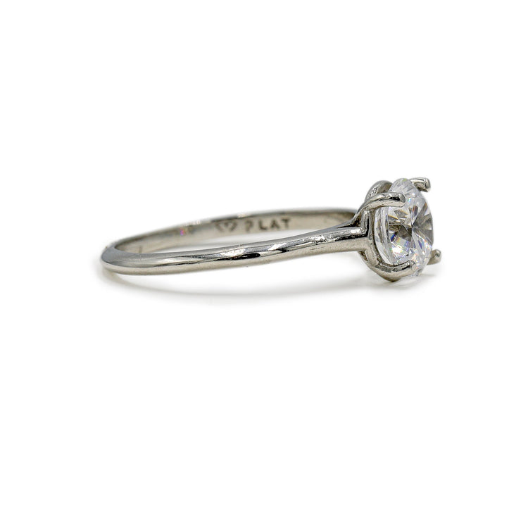 Platinum Petite 7.2mm Diamond Engagement Ring