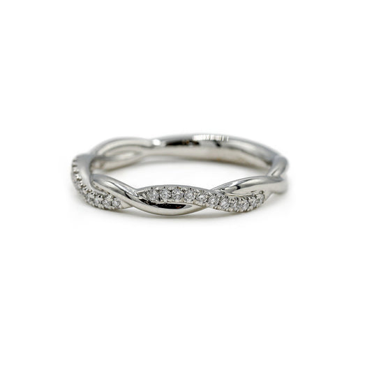 Platinum .10ctw Single Pave Lab Diamond Twist