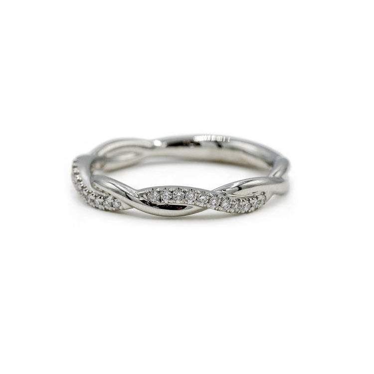 Platinum .10ctw Single Pave Lab Diamond Twist