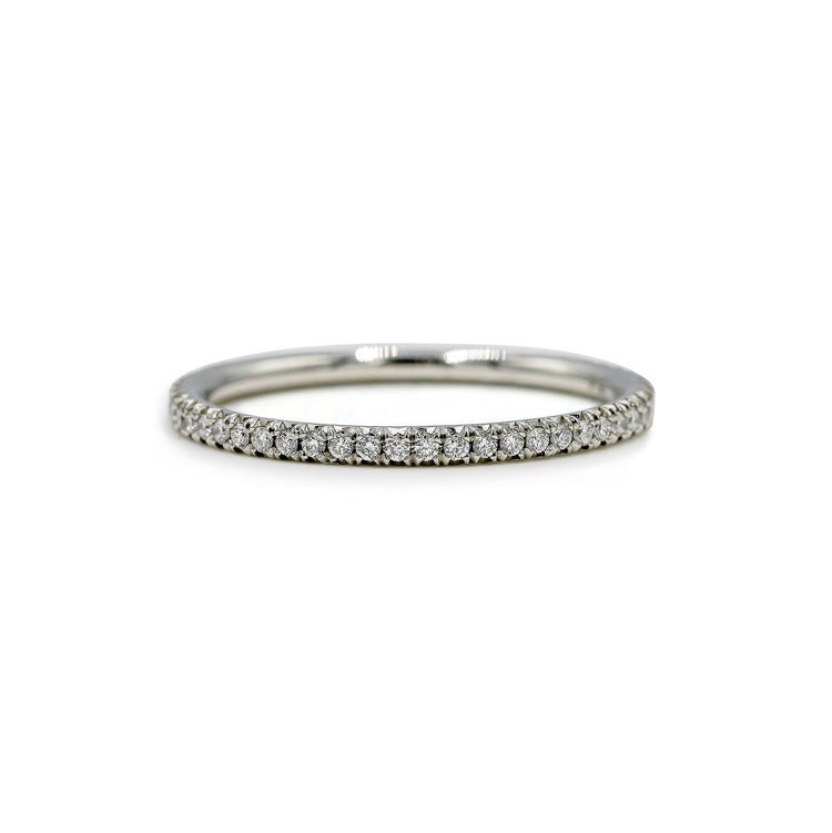Platinum .17ctw Lab French Set 1.5mm Diamond Band