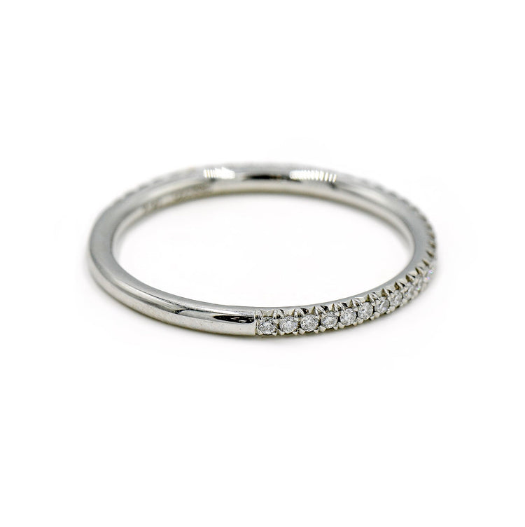 Platinum .17ctw Lab French Set 1.5mm Diamond Band