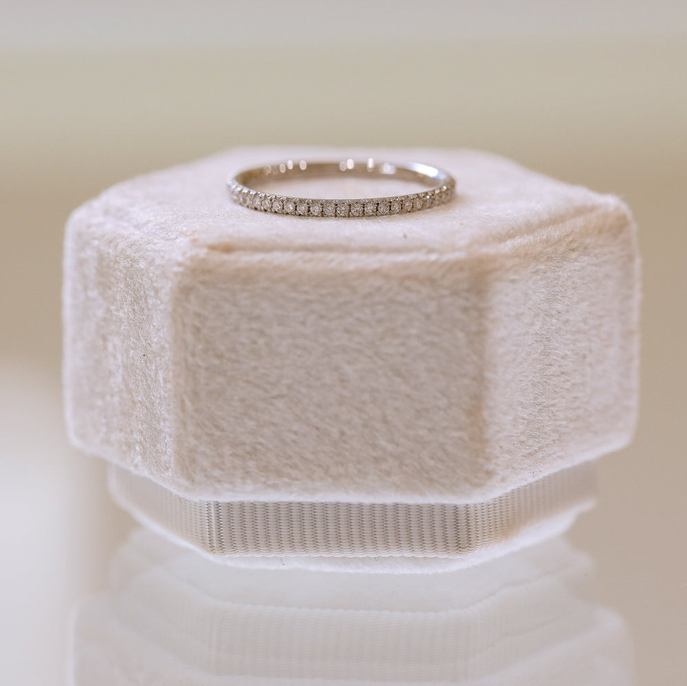 Platinum .17ctw Lab French Set 1.5mm Diamond Band